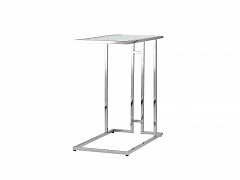 Журнальный столик Stool Group БОСТОН 50х32 Прозрачное стекло/Сталь серебро  - фото №1