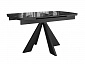 Стол DikLine SFU120 стекло черное мрамор глянец/подстолье черное/опоры черные (2 уп.) - фото №2
