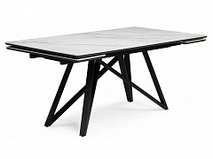 Вилсон 160(220)х89 белый gilt white / черный Керамический стол - фото №1, Woodville24265