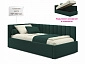 Мягкая кровать Milena 900 изумруд с подъемным механизмом - фото №3