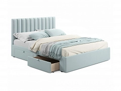 Мягкая кровать Olivia 1600 мята пастель с ящиками - фото №1, mebel_stock_20224