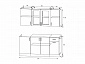 Кухня МДФ Констанция 1700 компоновка №2 (Софт Ваниль / Софт Графит, Белый) - фото №3