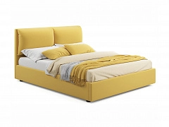 Мягкая кровать Vita 1600 желтая с подъемным механизмом - фото №1