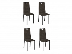 Комплект стульев Орлеан (4 шт), черный велюр бурый - фото №1