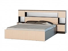 Бася Кровать с надстройкой 160 (Венге / дуб беленый) - фото №1, mdmMF-000012673