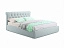 Мягкая кровать Ameli 1400 мята пастель с подъемным механизмом с матрасом ГОСТ, велюр - миниатюра