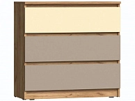 Челси Color Комод 3 ящика (800) (Слоновая кость/Глиняный серый/Дуб крафт) - фото №1