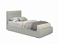 Мягкая кровать Selesta 900 кожа серый с подъемным механизмом - фото №2