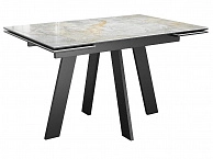 Стол DikLine SKM120 Керамика Titanium Silver River Polished/подстолье черное/опоры черные - фото №1