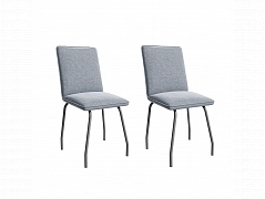 Комплект стульев Детройд (2 шт), графит велюр серый - фото №1