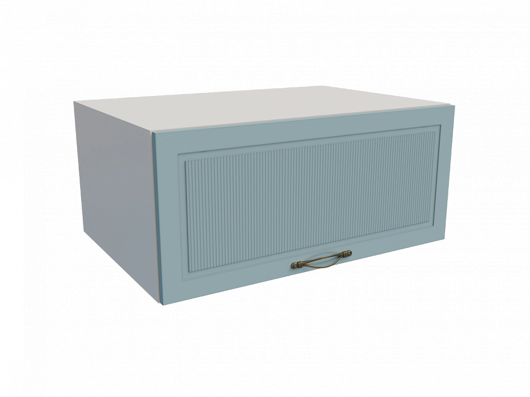 Шкаф ВГ810 верхний горизонтальный Моцарт БЕЛ/НЕБ/ГОЛБ Ф87 - фото №1