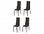 Комплект стульев Юджин (4 шт), черный велюр бурый, велюр - миниатюра