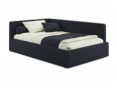 Мягкая кровать-тахта Kapri 1200 черная c подъемным механизмом - фото №1