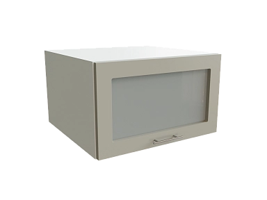 Шкаф ВГ610 верхний горизонтальный со стеклом Валерия-М БЕЛ/АЛЬБИОН/СОФТ Ф86 - фото №1, 888_ММК-00000602