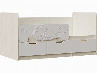 Юниор-4 Кровать 80х180 (Шарли белый, Крафт белый) - фото №1