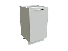 Шкаф Н450 с 1-ой дверью Мемфис БЕЛ/БЕЛ/СОФТ Ф60 - фото №1