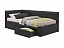 Односпальная кровать-тахта Afelia с ящиками 900 темная с ортопедическим основанием, велюр - миниатюра