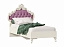 Маркиза Кровать односпальная 900 с мягким изголовьем (Алебастр/Сиреневый),  - миниатюра