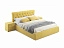 Мягкая кровать с тумбами Ameli 1600 желтая с подъемным механизмом, велюр - миниатюра