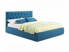 Мягкая кровать Verona 1600 синяя с подъемным механизмом - фото №1, mebel_stock_4317