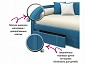 Мягкая кровать Elda 900 синяя с ортопедическим основанием и матрасом ГОСТ - фото №4