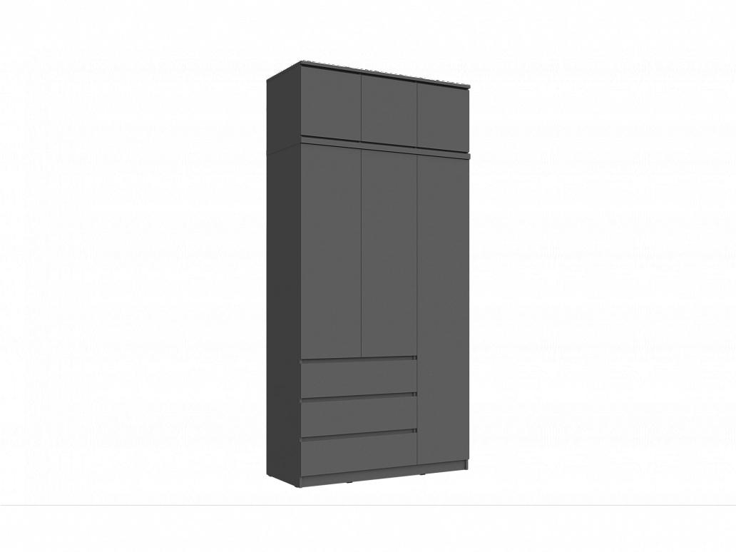 Челси Шкаф 1200 + антресоль 1200 (Белый глянец, Дуб Сонома) - фото №1