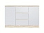 Челси Комод 1200 (2 двери 3 ящика) (Белый глянец, Дуб Сонома), ЛДСП - миниатюра