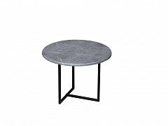 Скарлетт стол кофейный круглый Черный мрамор/черный - фото №1, 49635