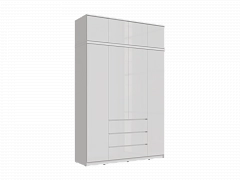 Челси Шкаф 1600 + антресоль 1600 (Белый глянец, Белый) - фото №1, mdm1205418487