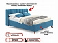 Мягкая кровать Betsi 1600 синяя с подъемным механизмом - фото №5