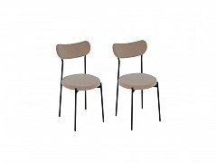 Комплект стульев Стивен (2 шт), черный велюр песочный - фото №1