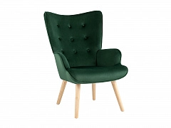 Кресло STOOL GROUP Хью велюр темно-зеленый - фото №1