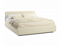 Мягкая кровать Erika 1600 бежевая с подъемным механизмом - фото №1