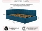 Мягкая кровать-тахта Bonna 1200 синяя c ортопедическим основанием - фото №4