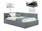 Мягкая кровать-тахта Bonna 1200 серая c подъемным механизмом - фото №3