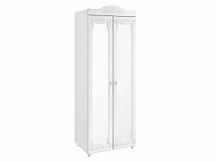 Шкаф 2-х дверный с зеркалами (гл.560) Италия ИТ-48 белое дерево - фото №1