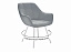 Стул DikLine 252 М поворотный, B22 GREY, ножки белые, микровелюр - миниатюра
