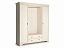 Шкаф 4-х дверный (корпус, боковые двери в комплекте) Сиена, бодега белый (патина «золото») - миниатюра
