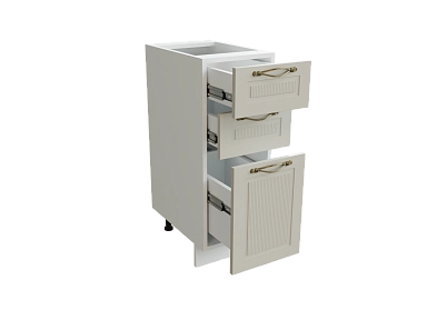 Шкаф Н303 с 3-мя ящиками Моцарт БЕЛ/КВАРЦ ГРЕЙ Ф13 - фото №1, 888_ММК-00001710