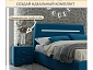 Мягкая кровать Neo 1600 синяя с подъемным механизмом и подсветкой - фото №9