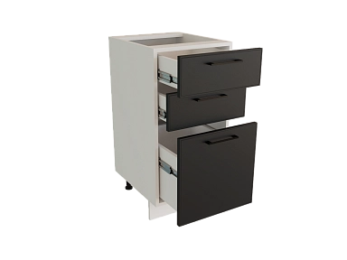 Шкаф Н403 с 3-мя ящиками Мемфис БЕЛ/ЧЕР/ТФ Ф23 - фото №1, 888_ММК-00040267