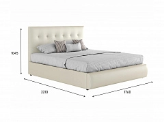 Мягкая интерьерная кровать &quot;Селеста&quot; 1600 белая с матрасом ГОСТ - фото №1, mebel_stock_1585