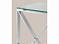 Журнальный стол Stool Group КРОСС 40х40 Прозрачное стекло/Сталь серебро  - фото №5