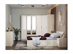 Модульная спальня Мартина, композиция 1 (Белый глянец, Дуб Сонома) - фото №1, mdmMF-1205229744