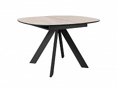 Стол DikLine BK100 Керамика Krater Perla (бежевый матовый)/подстолье черное/опоры черные - фото №1