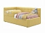 Односпальная кровать-тахта Colibri 800 желтая с подъемным механизмом и защитным бортиком, велюр - миниатюра