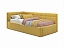 Односпальная кровать-тахта Bonna 900 желтая с подъемным механизмом, велюр - миниатюра