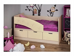 Детская кровать Бемби-8 МДФ, 80х160 (Сиреневый металлик, Ясень шимо светлый) - фото №1