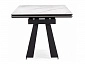 Марвин 160(220)х90х76 белый мрамор / черный Керамический стол - фото №5
