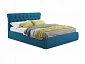 Мягкая кровать с тумбами Ameli 1600 синяя с подъемным механизмом - фото №3